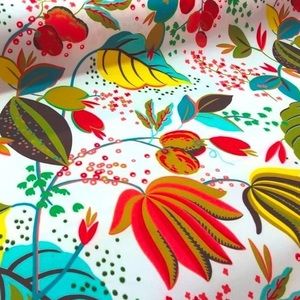 Outdoor Rosa Punch Vinyl Commercial Floral Fabric